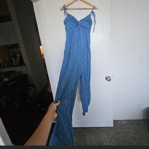 Blue Spaghetti Strap Jumpsuit